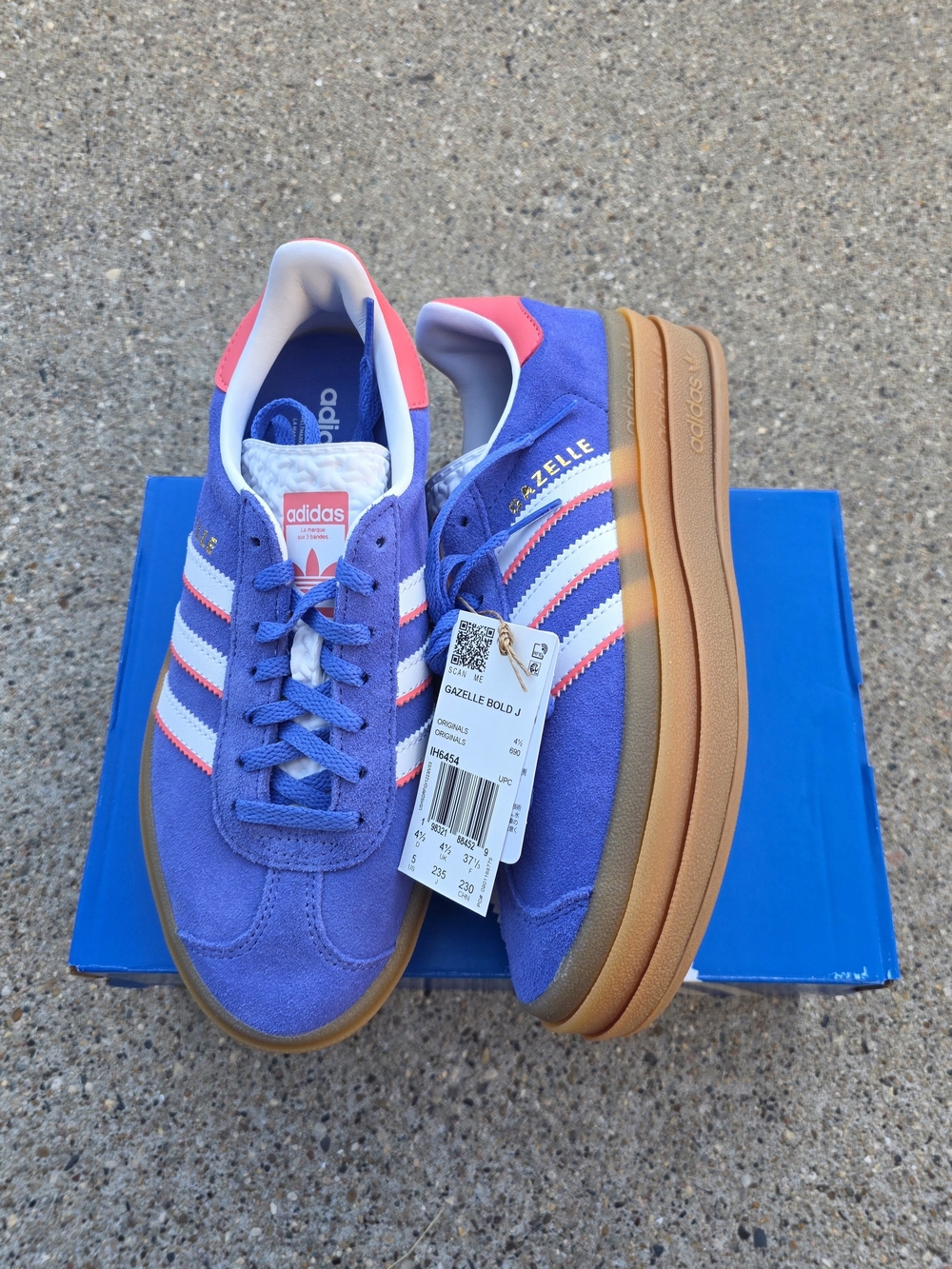 Adidas Kids Gazelle Shoes in Purple with Pink & White youth Girls 6 - Picture 3 of 12